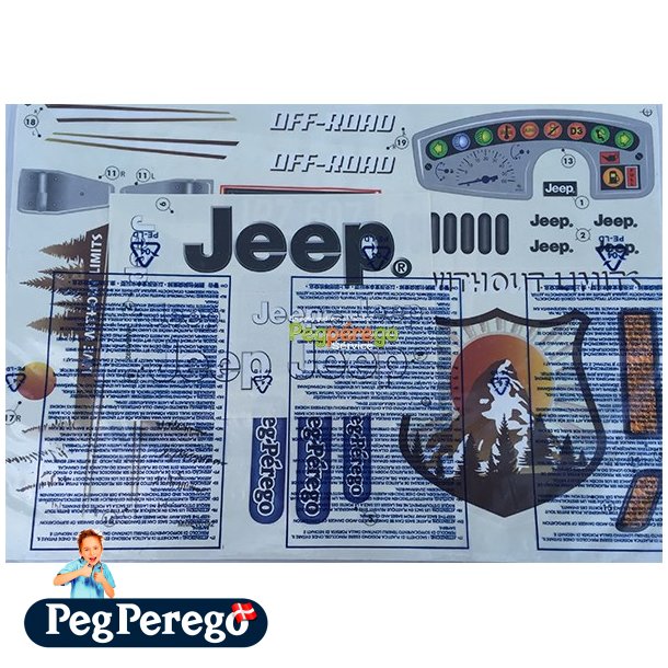 Klistermrke ark JEEP