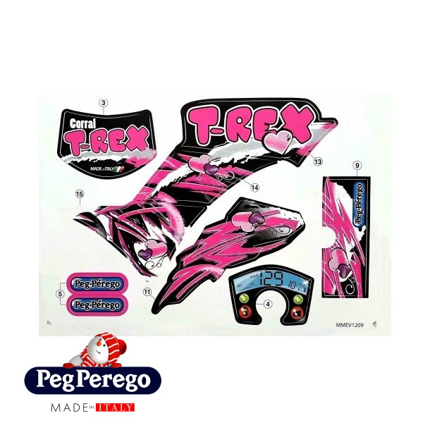 Klistermrke ark Corral T-Rex Pink